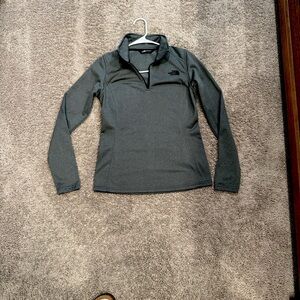 The North Face Women's Charcoal Quarter-Zip Sweatshirt-XS